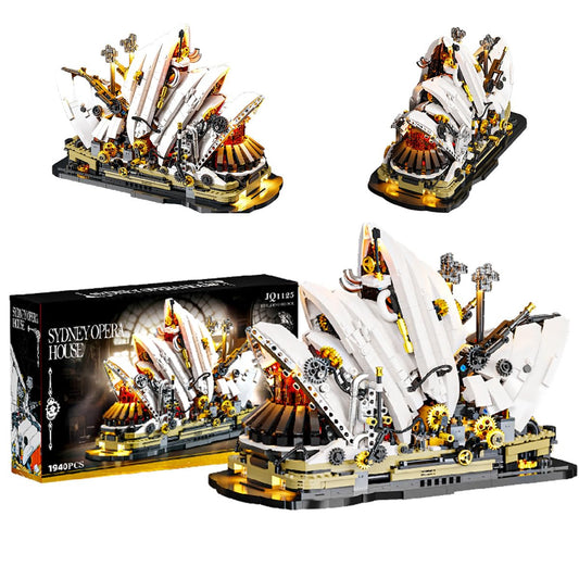 Miabrixbrix Steampunk Sydney Opera House Building Set for Adults, Detailed Architecture Model with Lights & Gears Display,Retro Modular Building Blocks, for Architecture Enthusiasts 1940pcs