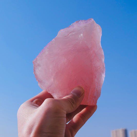 Apengshi 1pcs Rose Quartz Raw Crystal 0.22-0.33lb Natural Crystal Healing Stones Rough Crystal Gemstones for Tumbling, Polishing, Home Decoration, Fish Tank Decoration DIY, Wicca Therapy