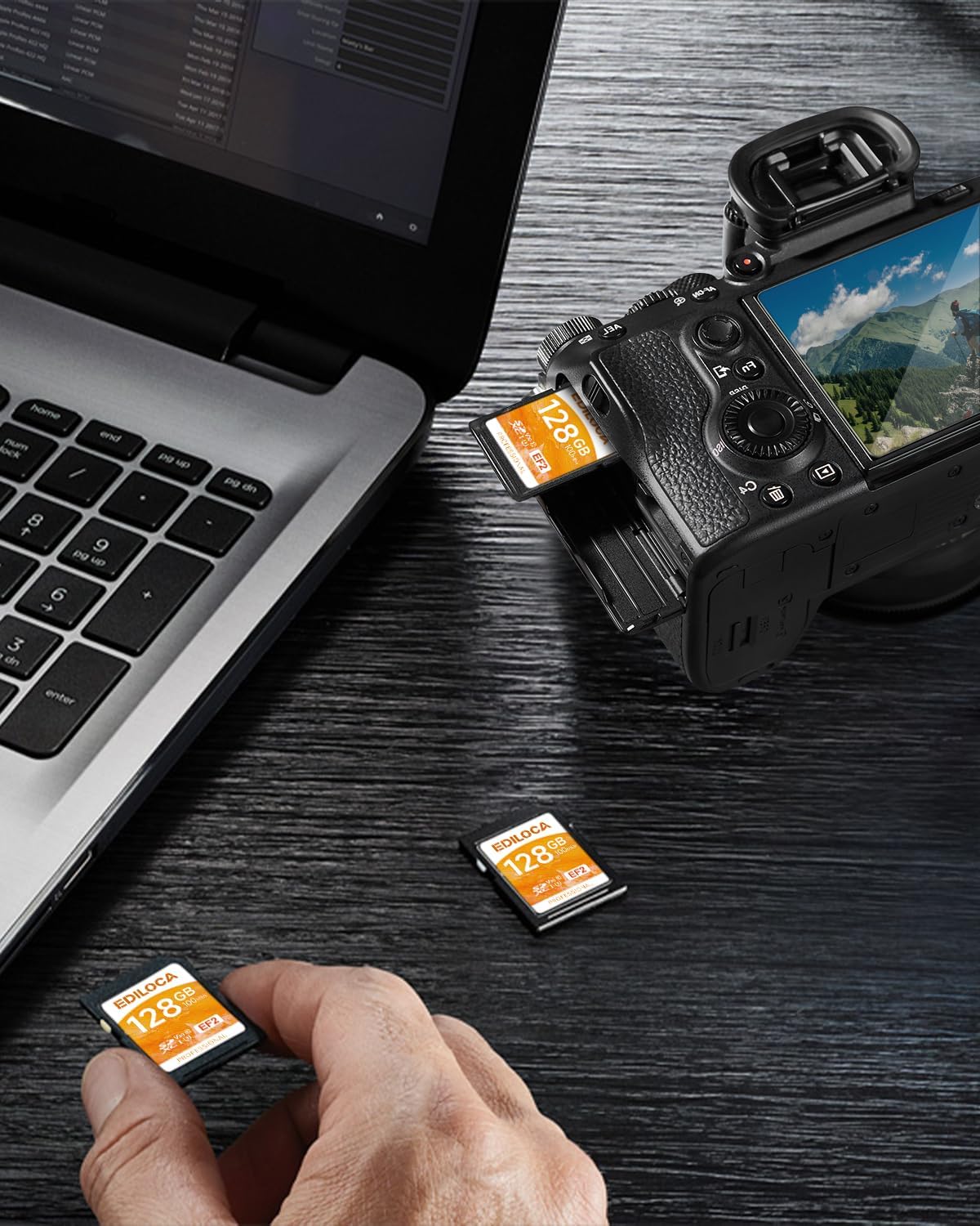 Ediloca 128GB 2 Pack 90/20MB/s, C10, U1, V10, 4K 128GB, EF2-2PCS UHS-I SD Card UHS-I Memory Card Fast Storage