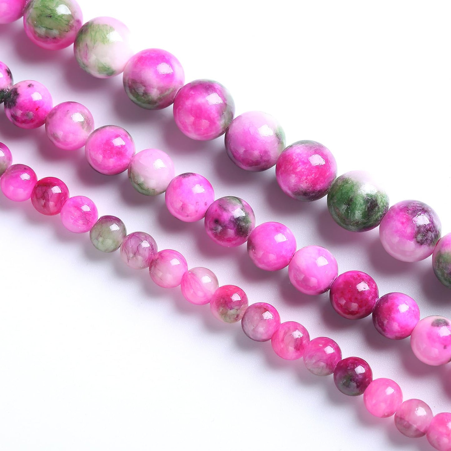 10MM 38PCS Pink Green Persian Jade Spacer Loose Beads for Jewelry Making DIY Bracelet Necklace