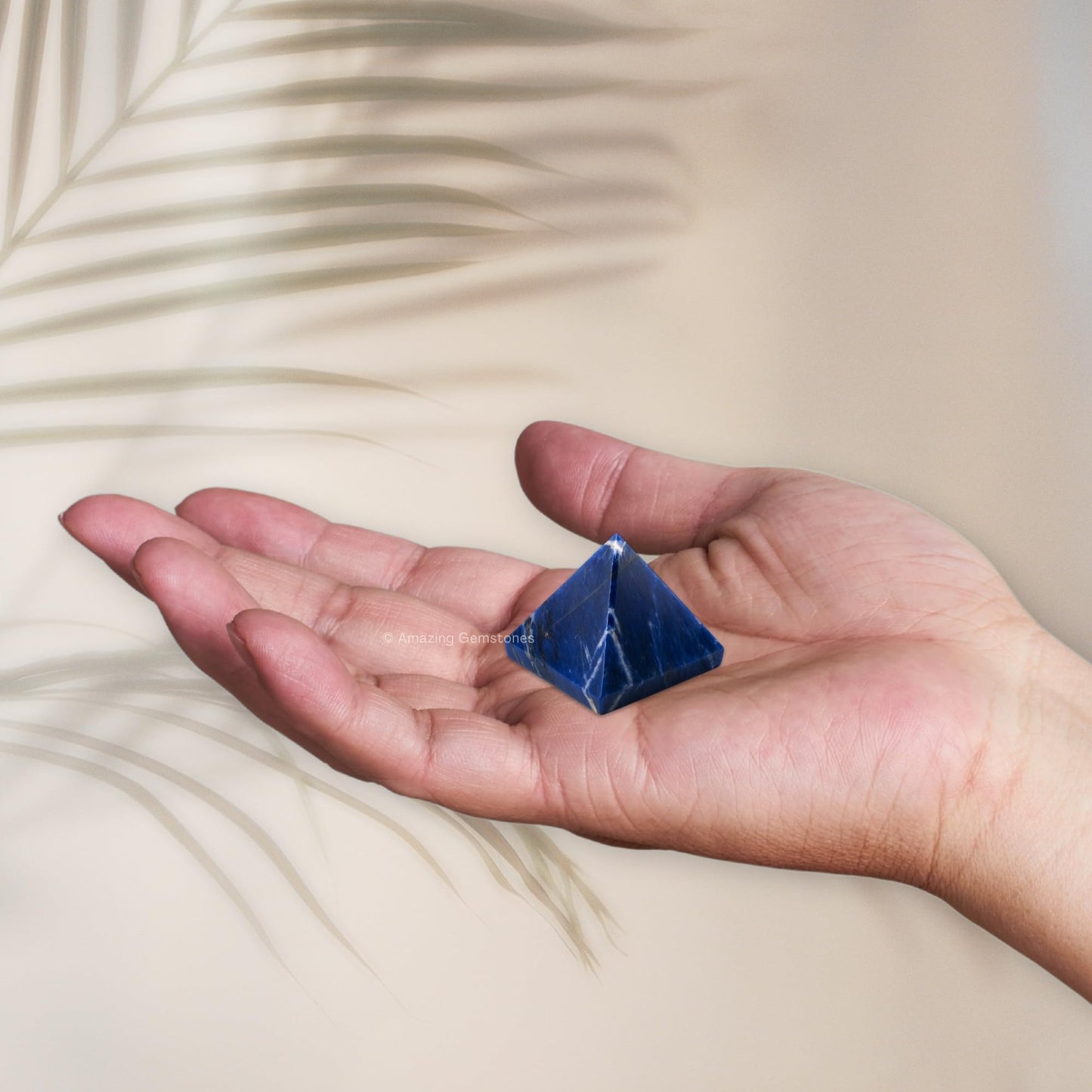Amazing Gemstone Sodalite Pyramid Crystal Healing Stones - 1" Great Pyramid Figurine of Natural Stone Pyramid for Meditation, Reiki, Chakra Balancing and Crystal Pyramids Grid