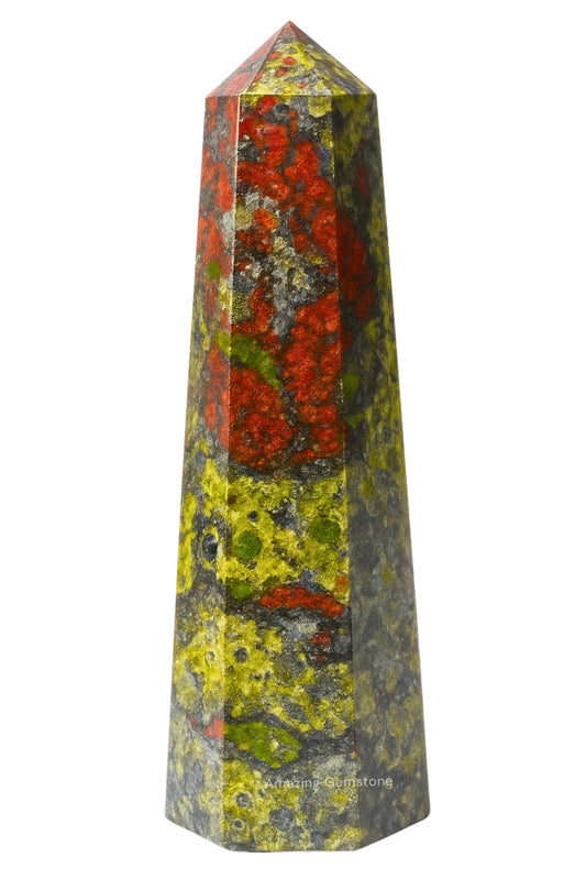 Amazing Gemstone Dragon Bloodstone Crystal Towers - Natural Healing Crystal Point Obelisk for Reiki Healing and Crystal Grid (3" to 4" INCH)