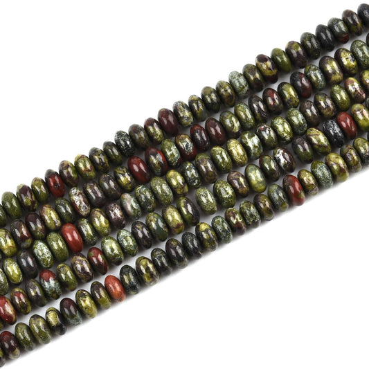 155pcs 4x2mm Natural Dragon Blood Jasper Disk Rondelle Spacer Stone Semi Precious Gemstone Loose Beads for Jewelry Making 15 Inch