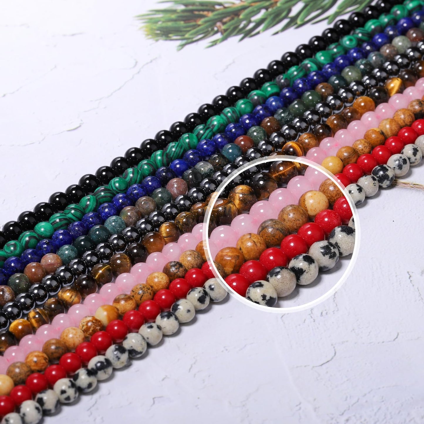 Songxi 180pcs 2mm Amethyst Natural Round Stone Beads for Jewelry Making, Smooth Loose Small Gemstone Beads for Bracelets Necklace, Chakra Stones with Energy Power