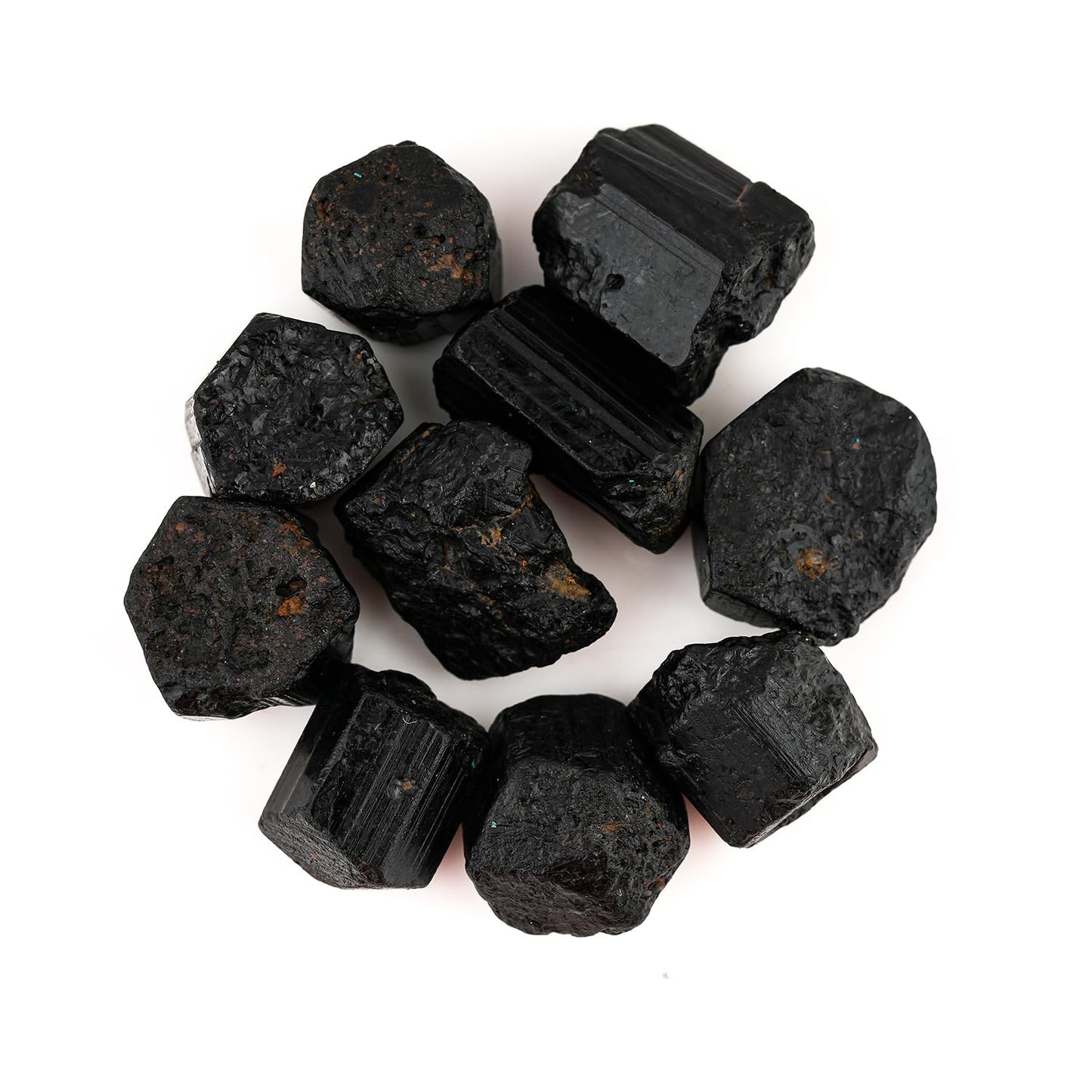 ColouredRocks 100 carats Black Tourmaline Crystals, Raw Stones, Rough Gemstones, Jewelry Making Supply, Cabbing, Polishing, Cutting, DIY, Crafts (8-10pcs) (8-12mm)