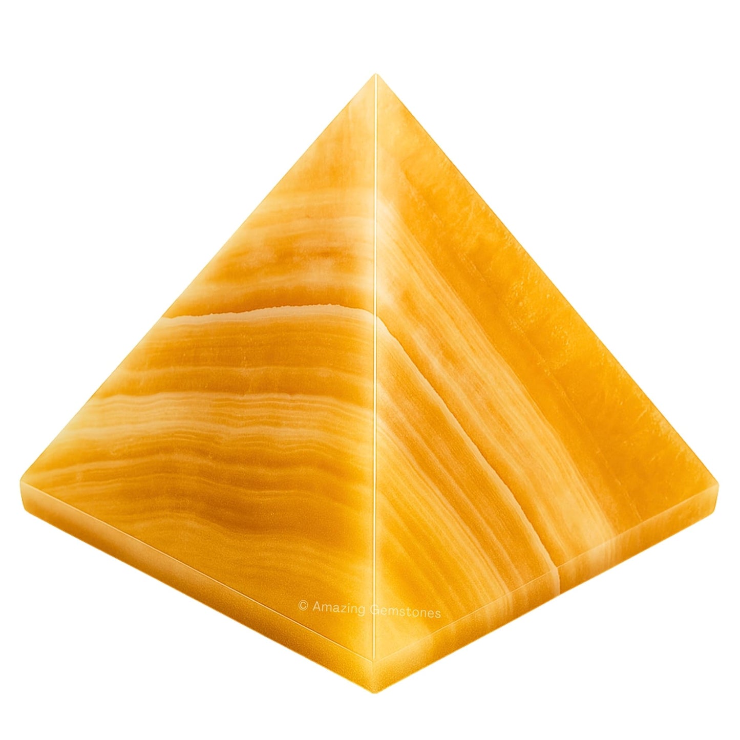 Yellow Calcite Pyramid Crystal Healing Stones - 1" Great Pyramid Figurine of Natural Stone Pyramid for Meditation, Reiki, Chakra Balancing and Crystal Pyramids Grid