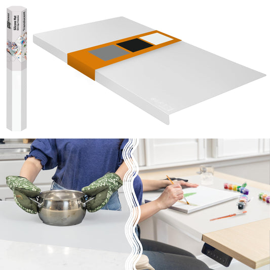 Extra Large Silicone Mats for Crafts with "Edge Protection" – Silicone Table Mat – Multipurpose Heat Resistant Silicone Mat – No Folds or Wrinkles – 1.5mm Thick, 36"x24", Translucent