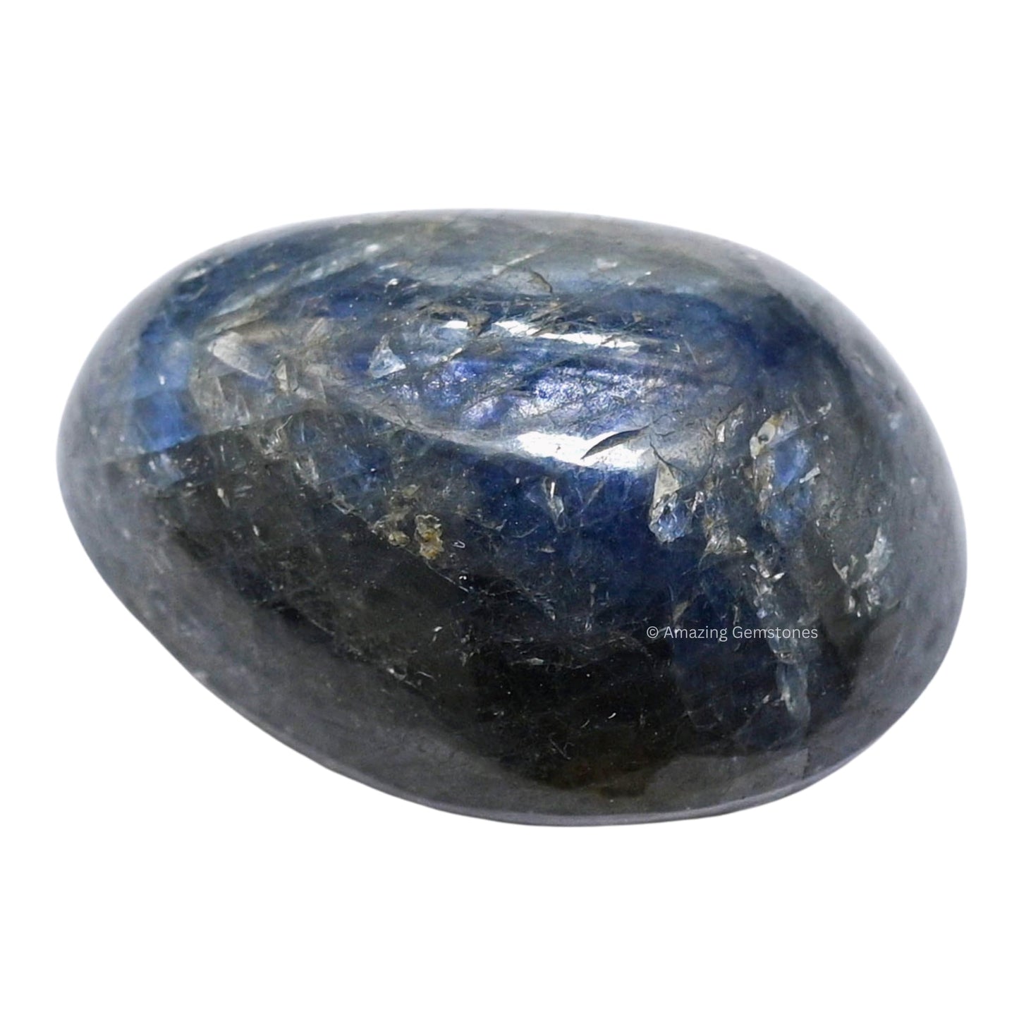 Amazing Gemstone Blue Sapphire Crystals and Healing Stones Tumbled - 1 oz Blue Sapphire Stone, Natural Healing Stones for Energy Balance, Stress Relief - Premium Polished Gems Rocks for Meditation