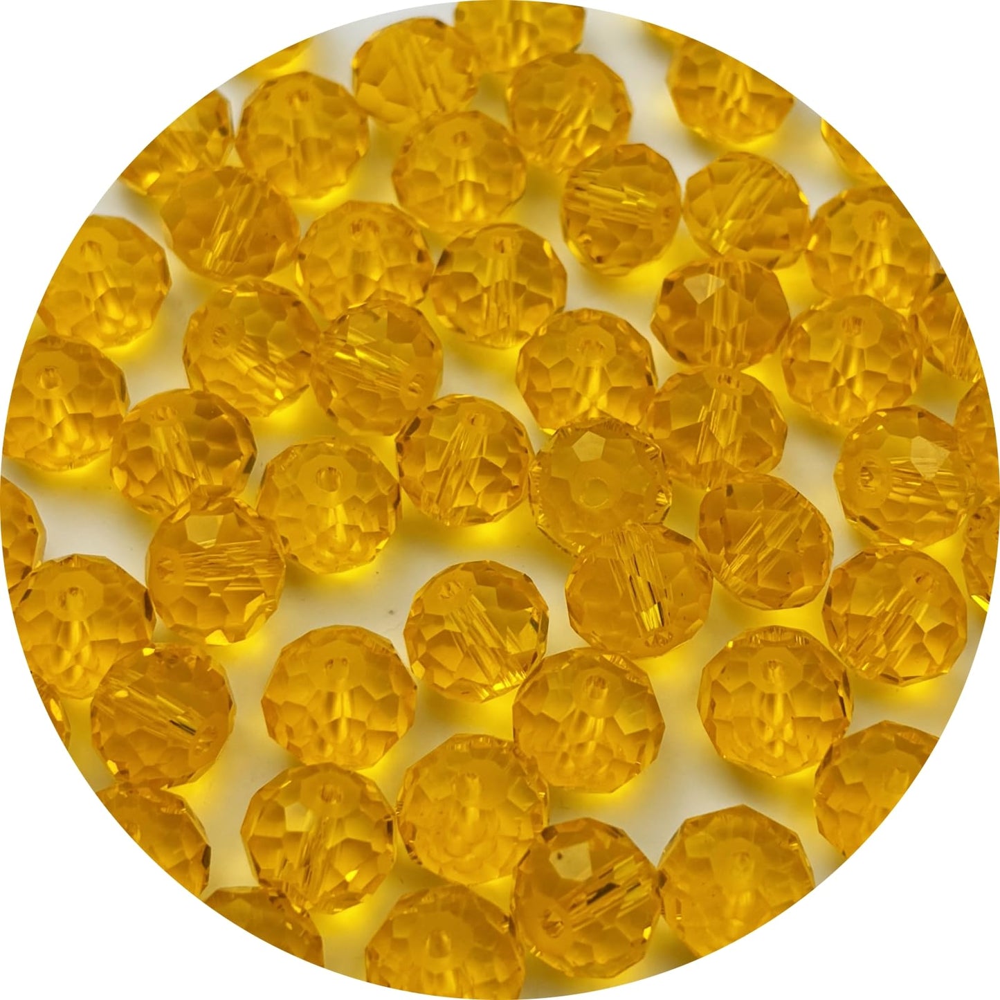 YUEXIGO 500pcs 4mm Crystal Glass Beads for Jewelry Making, Faceted Rondelle Glass Spacer Beads for Wind Chimes Bracelet Earring Necklace DIY Craft(Gold Yellow)