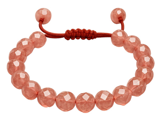 Amazing Gemstone Cherry Quartz Bracelet for Women - Chakra Mens Bracelet Protection Crystals and Healing Stones - Blessing Bracelet Spiritual Meditation Gift Christmas Stocking