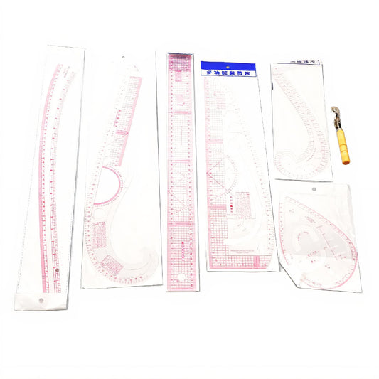 7PCS French Curve Ruler Set, High Accuracy Complete Tools Hip Curve Ruler with Scale, Sewing Ruler | Sewing Tools | Sewing Rulers | Craft Ruler for Beginners Tailors Pattern