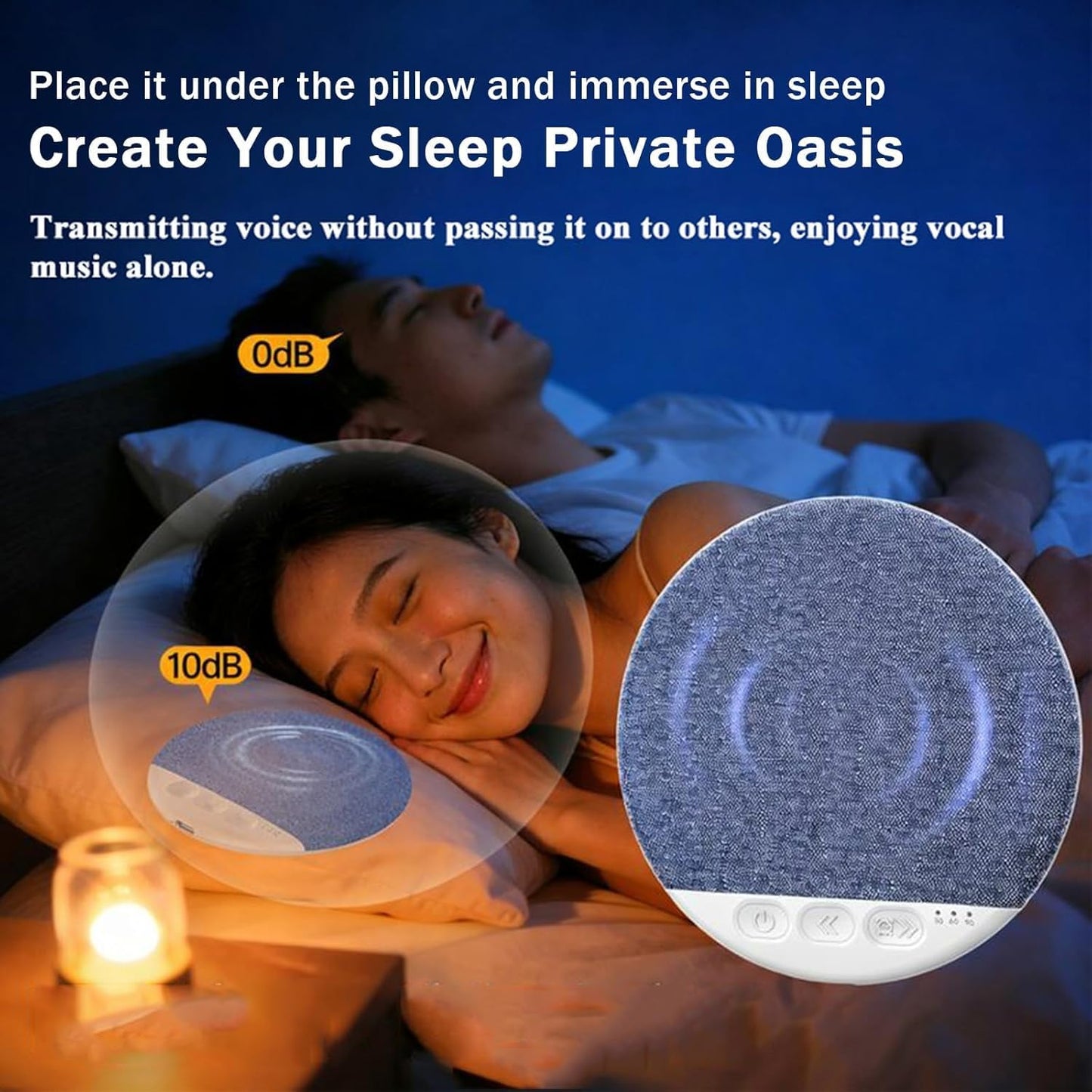 Generic 6.0 (1pcs) Ultra-Thin Bluetooth Pillow Speaker with Bluetooth - Bone Conduction Technology, Sleep Pillow