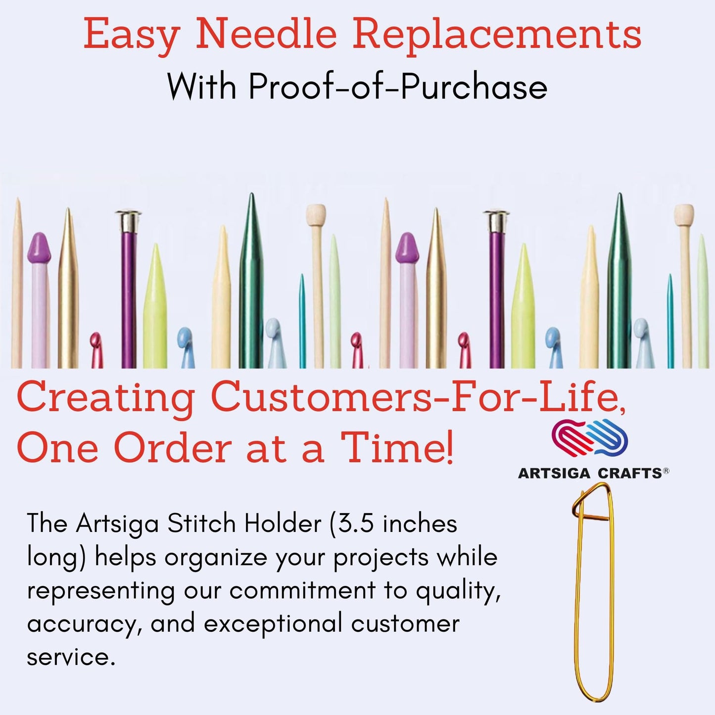 ChiaoGoo Quads 5 in. (13cm) US 8 (5 mm) Interchangeable Circular Knitting Needle Tips Stainless Steel [S] (uses Small Cables) with Stitch Holder