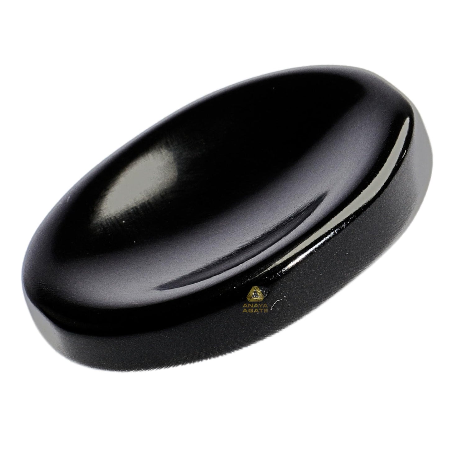 Anaya Agate Black Tourmaline Worry Stones Certified Crystal Thumb Worry Stone for Anguish, Relaxing and Soothing Balance Stones for Meditation, Stress Relief Crystals and Healing Stones for Men, Women