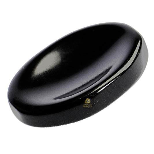 Anaya Agate Black Tourmaline Worry Stones Certified Crystal Thumb Worry Stone for Anguish, Relaxing and Soothing Balance Stones for Meditation, Stress Relief Crystals and Healing Stones for Men, Women