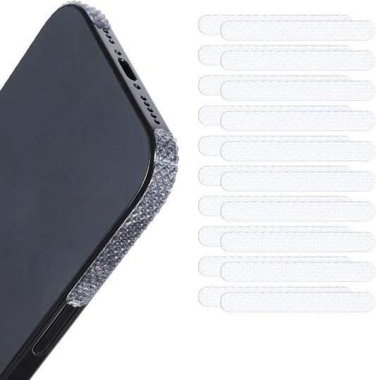 Ajcotahm 20 PCS Cell Phone Grip Tape, Non Slip Side Sticker Adhesive Grippy Bumper Frame Stickers Rubber Stickers