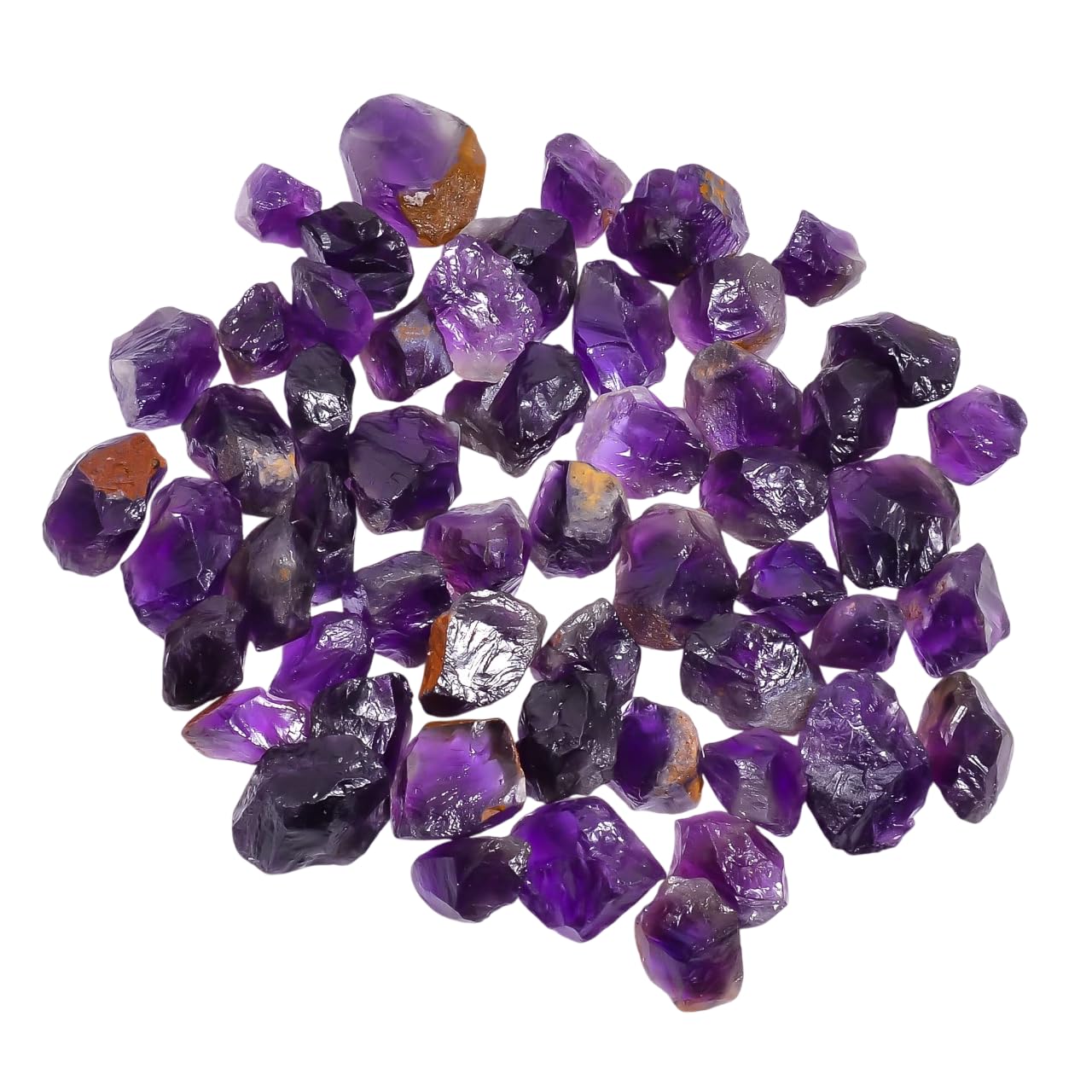 Gemkora 100 carats Raw Amethyst Rough Gemstone, Natural Crystals, Healing Stones, Wholesale Lot, Jewelry Making Supply, 10 to 16mm, 8 to 10pcs