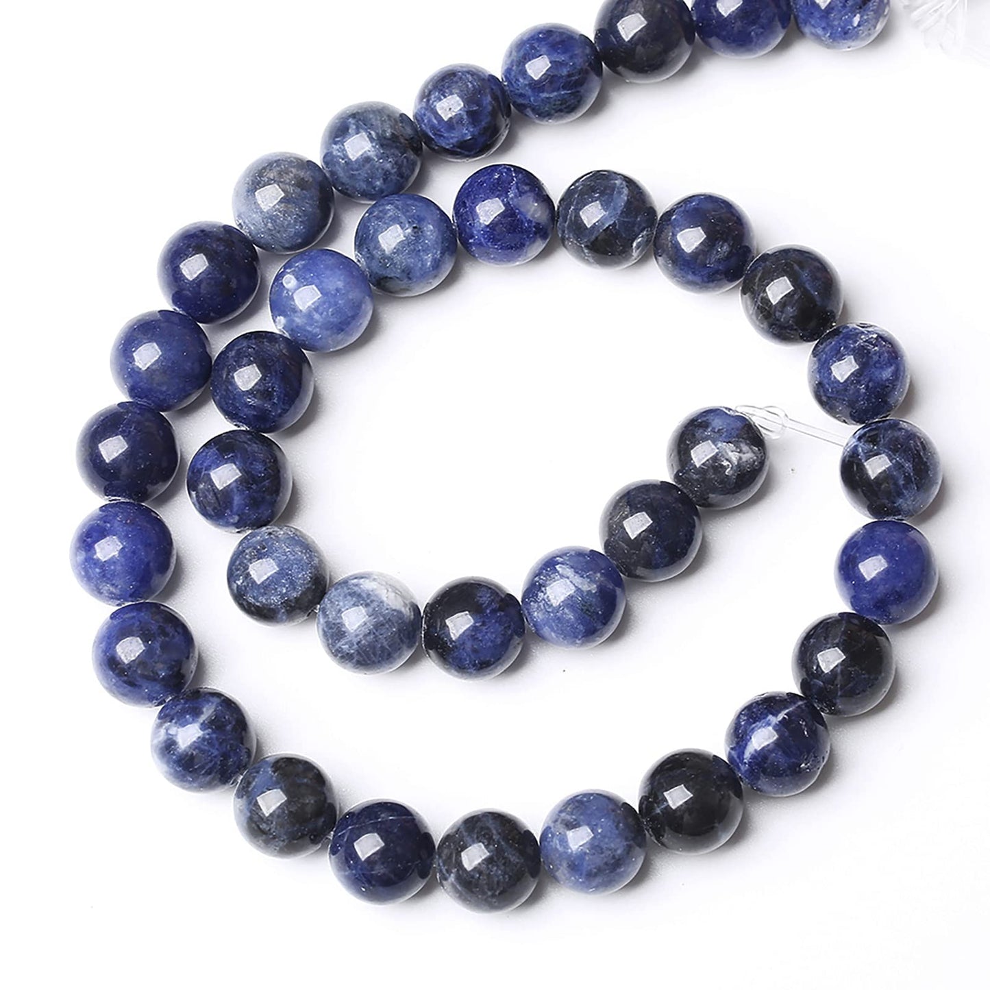 6MM 60PCS Natural Stone Deep Blue Sodalite Loose Beads for Jewelry Making DIY Bracelet Necklace
