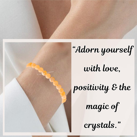 Amazing Gemstone Yellow Calcite Bracelet for Women Men's Gifts - Protection Healing Crystal Bracelet - 6mm Gemstone Beaded Adjustable Bracelet