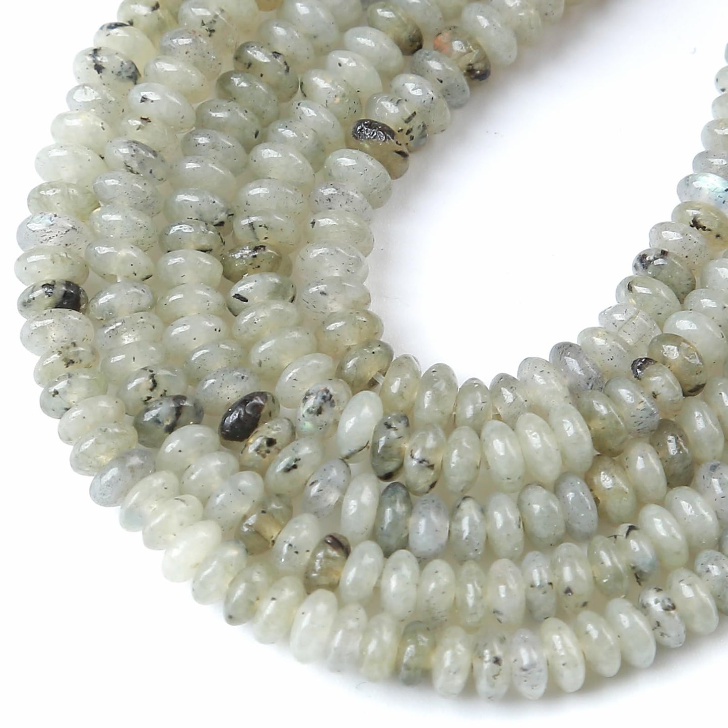 2x4MM 150PCS Grey Labradorite Tube Rondelle Abacus Disk Spacer Loose Beads for Jewelry Making