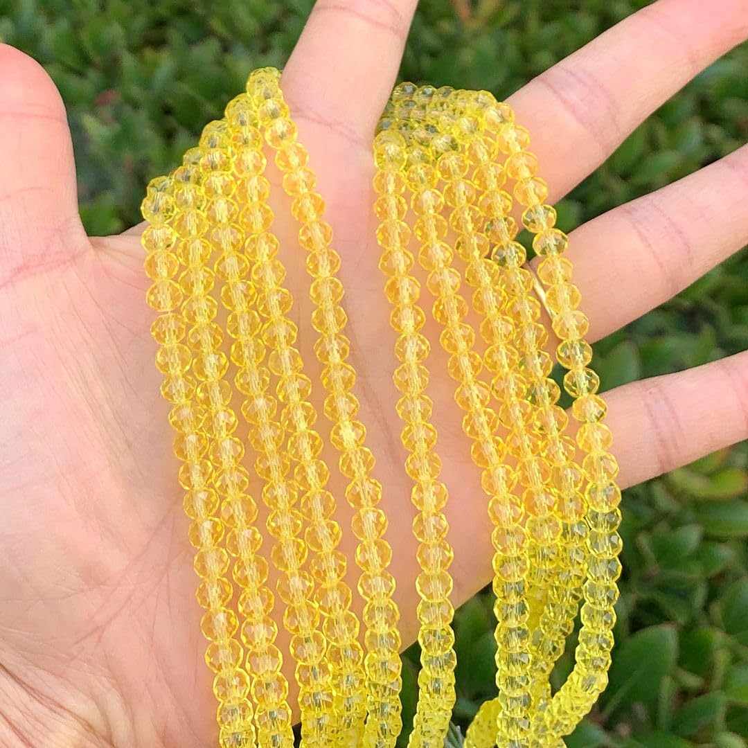 1000pcs Czech Faceted Rondelle Crystal Glass Loose Beads 6mm Spacer Bulk Light Topaz for DIY Craft Jewelry Making CCR609