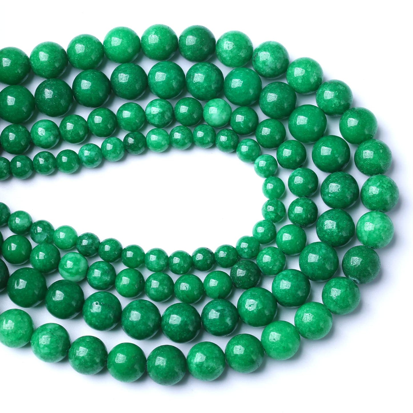 120PCS 6MM Natural Stone Green Cloudy Jade Spacer Loose Beads for Jewelry Making DIY Bracelet Necklace