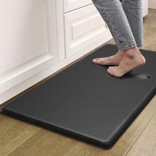 Artnice Anti Fatigue Kitchen Floor Mat, 3/4 Inch Thick Non-Slip Standing Desk Mat, Waterproof Comfort Kitchen Rugs for Home, Sink, Office, Laundry (20" x 47.2", Black)