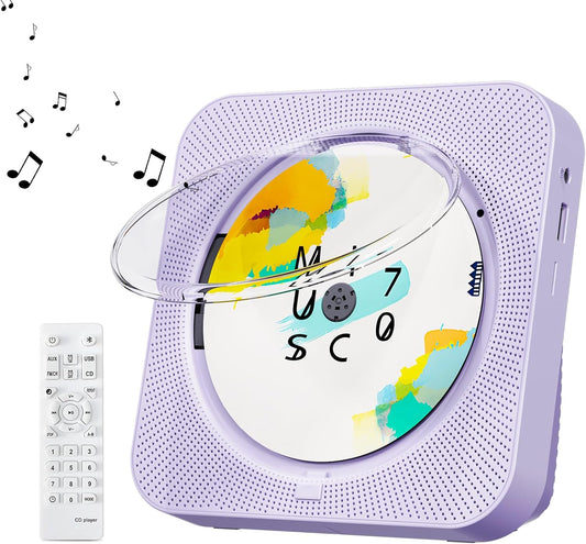 ZYOKATA 5.1 CD Player Portable Bluetooth Desktop CD Player with HiFi Sound Speakers,Remote Control,Dust Cover,LED