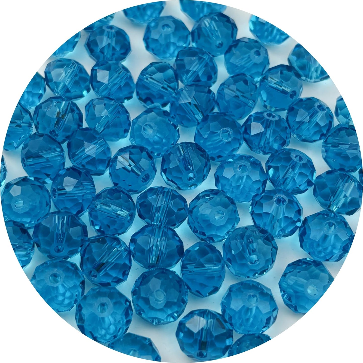 YUEXIGO 600pcs 3mm Crystal Glass Beads for Jewelry Making, Faceted Rondelle Glass Spacer Beads for Wind Chimes Bracelet Earring Necklace DIY Craft(Lake Blue)