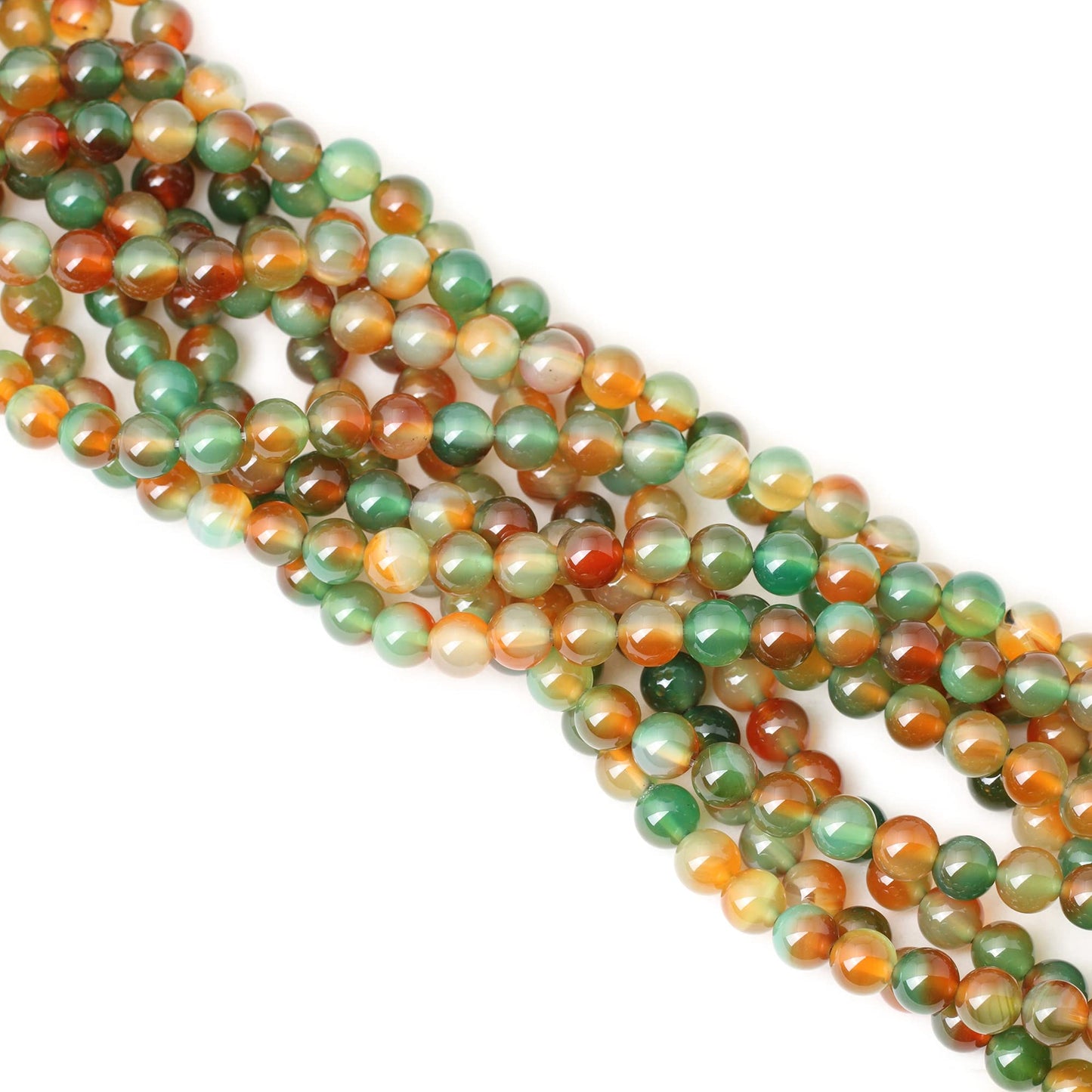 CHEAVIAN 45PCS 8mm Peacock Agate Round Loose Beads for Jewelry Making DIY Materials 1 Strand 15"
