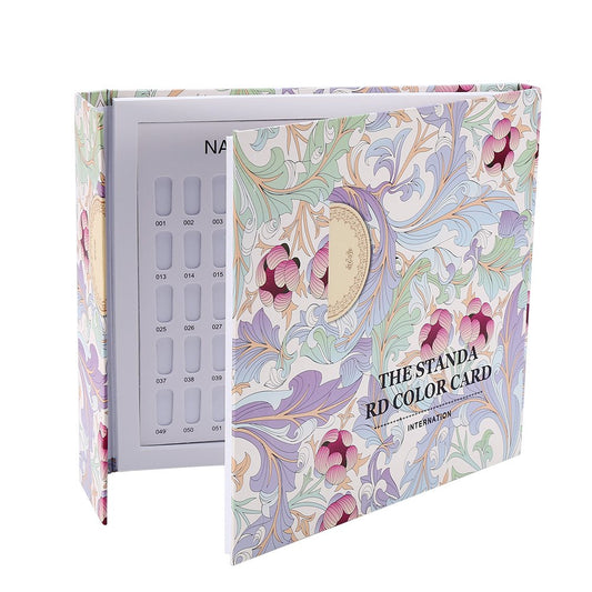 120 Colors Nail Color Chart Display, 2 Types Nail Color Display Chart Book Nail Polish Gel Color Display Card Nail Art Showing Board(Pattern Cover)