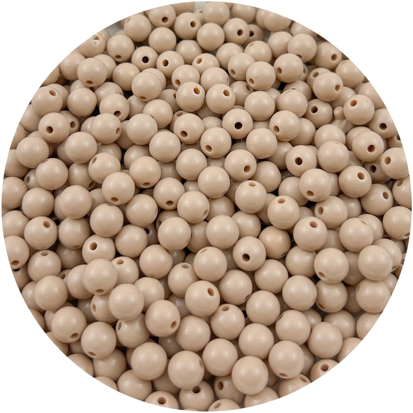 Mulutoo 120Pieces 12MM Acrylic Round Beads Round Acrylic Balls Chunky Beads Smooth Spacer Plastic Pastel Beads Craft Beads for Necklace and Bracelet Making Crafting Supplies(199-light Brown)