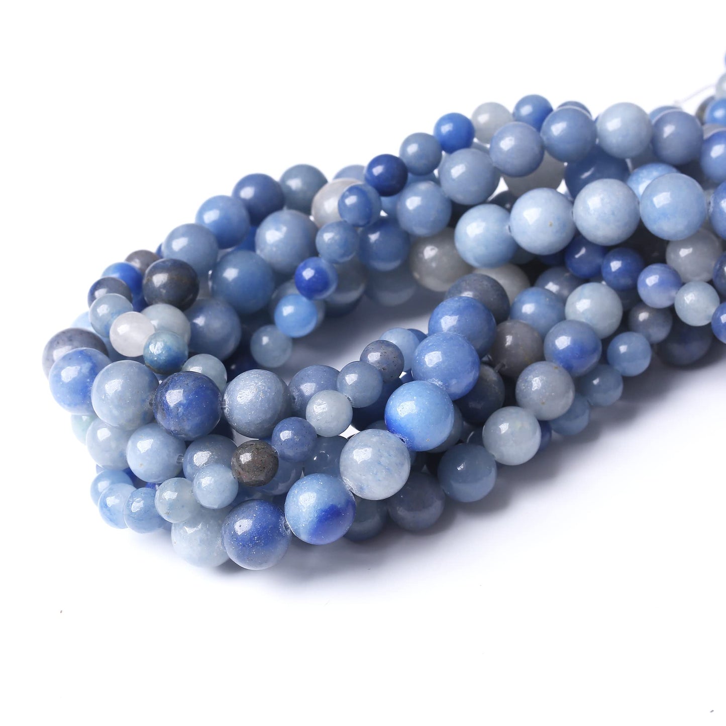 8MM Blue Aventurine Round Loose Beads Natural Gem Beads Crystal Energy Stone Beads for Jewelry Making DIY Bracelet Necklace