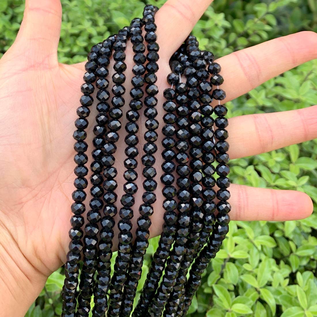 1000pcs Czech Faceted Rondelle Crystal Glass Loose Beads 6mm Spacer Bulk Jet Black for DIY Craft Jewelry Making CCR623