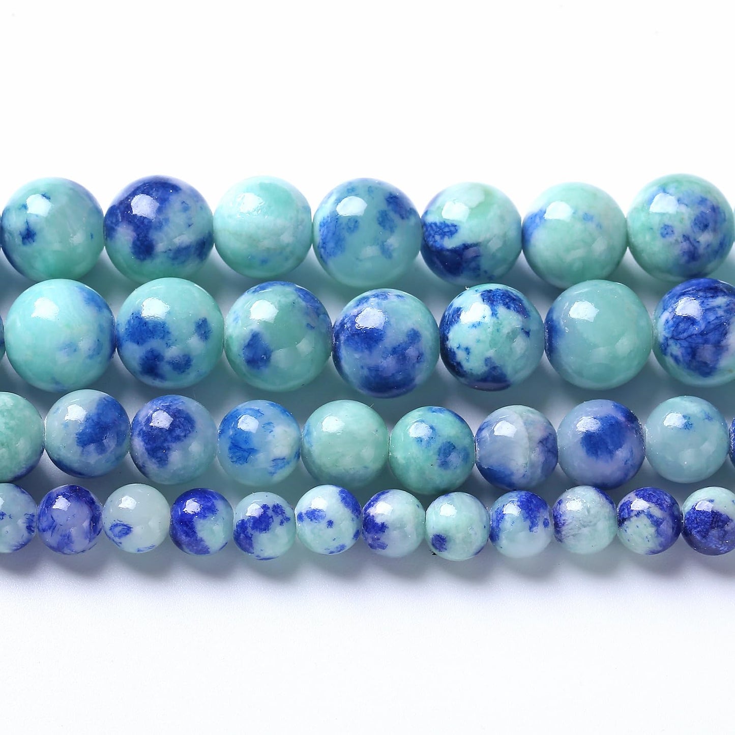 12MM 32PCS Peacock Blue Persian Jade Spacer Loose Beads for Jewelry Making DIY Bracelet Necklace