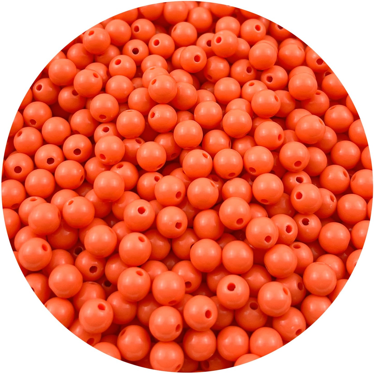 Mulutoo 200Pieces 10MM Acrylic Round Beads Round Acrylic Balls Chunky Beads Smooth Spacer Plastic Pastel Beads Craft Beads for Necklace and Bracelet Making Crafting Supplies(194-orange)