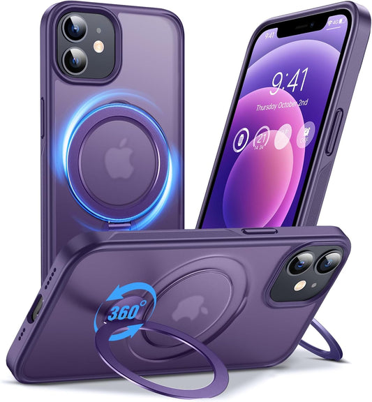 Anqrp 360 12/12 12/12 6.1", All-in-ONE Stand Case for iPhone Pro Case with Rotatable Magnetic Kickstand Ring Holder