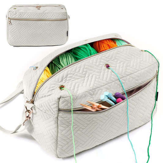 MYBAGZING Crochet Bag Organizer - Knitting Bag - Yarn Storage Organizer - Yarn Bag for Crocheting - Yarn Holder for Crochet Accessories, Crocheting & Knitting Gifts