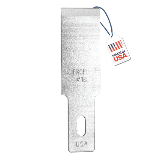 Excel Blades #18 Wood Chisel Replacement Blades, 1/2 Inch High Carbon Steel 100 Pack for Hobby Knife and Craft Knife K2 K5 K6 Handles, Precision Detail Carving on Wood Plastic Foam, Made in USA