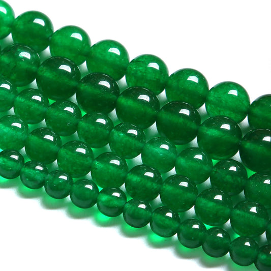 10MM 36PCS Natural Green Jade Stone Chalcedony Beads for Jewelry Making DIY Bracelet Crystal 1 Strand