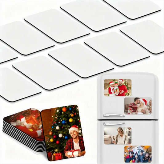 10 Pcs Sublimation Magnets Blanks, Enlarge 4 x 6 Inch Sublimation Refrigerator Magnet Blanks Personalized Fridge Decorative for Home Wall Decor DIY Christmas Decoration