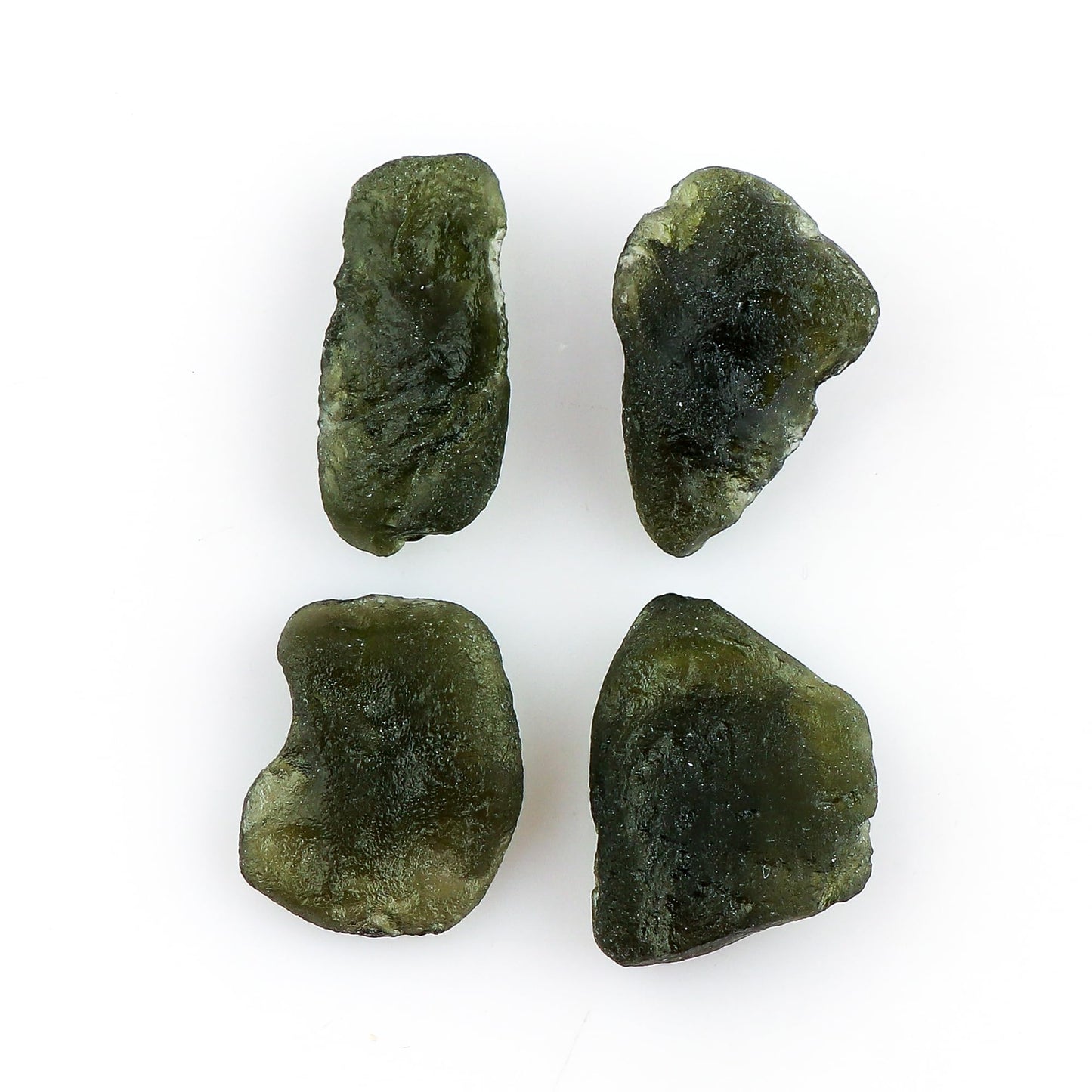 CRYSTALIS 4pcs Raw Synthetic Moldavite, High Grade Loose Gemstone Wholesale Bulk Rough Jewelry Making Supply, Chakra Stones, Wire Wrapping, DIY, Gem Collection