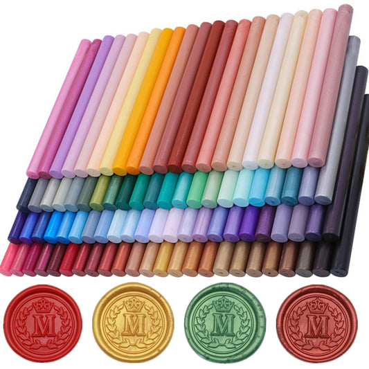 100 Pcs Sealing Wax Sticks for Wax Seal Stamp, Assorted Color Sealing Wax Glue Gun Wax Seal Sticks Mini Wax Gun Stick, Mixed Colors Wax Seal Kit Great for Wedding Invitations (100B)