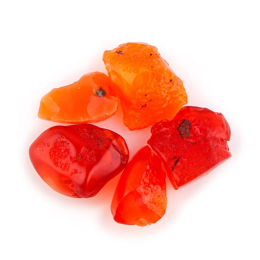 CRYSTALINES (5pcs) Natural Raw Mexican Fire Opal Gemstones, Wholesale Rough Stones, Loose Bulk Supply, DIY Jewelry Making, Healing Crystals, October Birthstone, Gem Collection