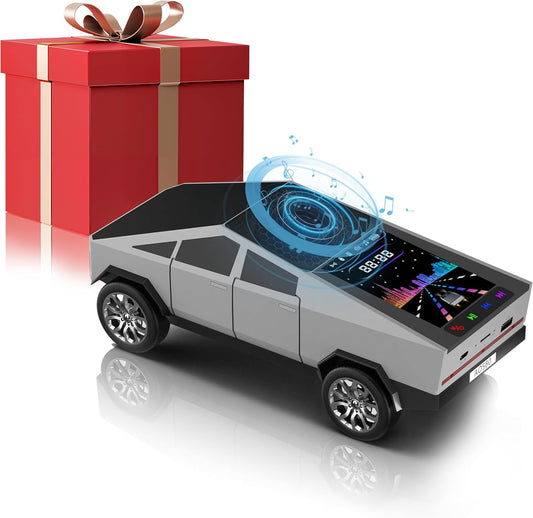 AONOX Cybertruck Bluetooth Speaker for Car, Mini Wireless Speaker with LED Lights, FM Radio, USB/TF Card, TWS Stereo