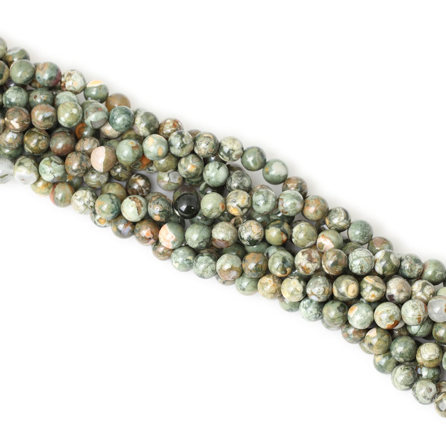 CHEAVIAN 45PCS 8mm Natural Aust Rhyolite Stone Gemstone Round Loose Beads for Jewelry Making 1 Strand 15"