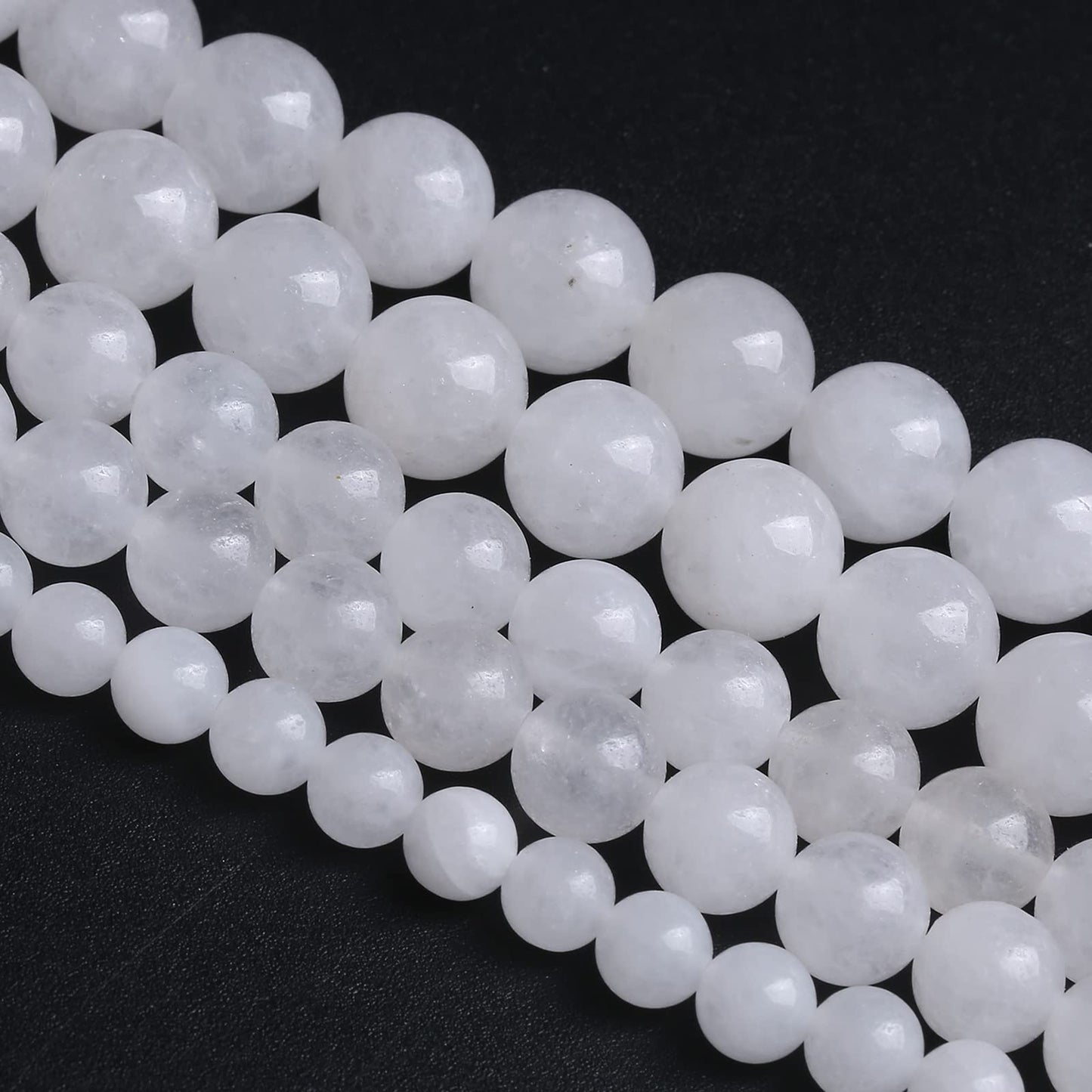 6MM 60PCS Natural Stone White Jade Loose Beads for Jewelry Making DIY Bracelet