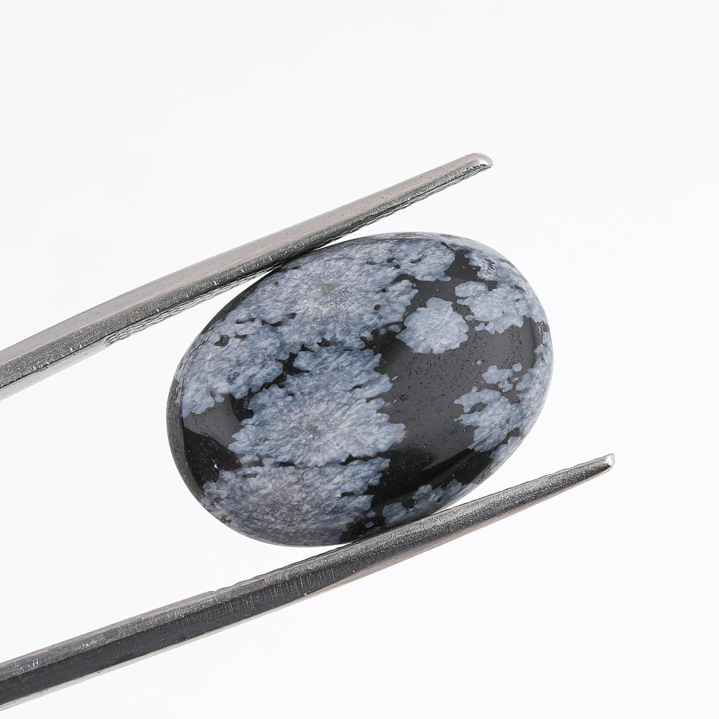 GemSymphony Natural Snowflake Obsidian Gemstone Cabochon Pack of 3 Mixed Shapes – Polished Crystal Stones for Jewelry Making supply, Healing, Reiki & DIY Crafts, Natural Gem Cab Set for Wire Wrapping (15-20 mm)