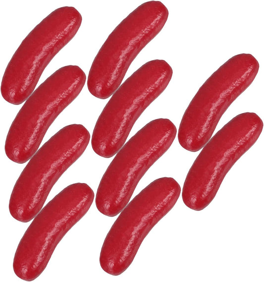 10 Pack HEALLILY Artificial Hot Dog Models Realistic Hollow Sausage Props for Food Photography Kitchen Display