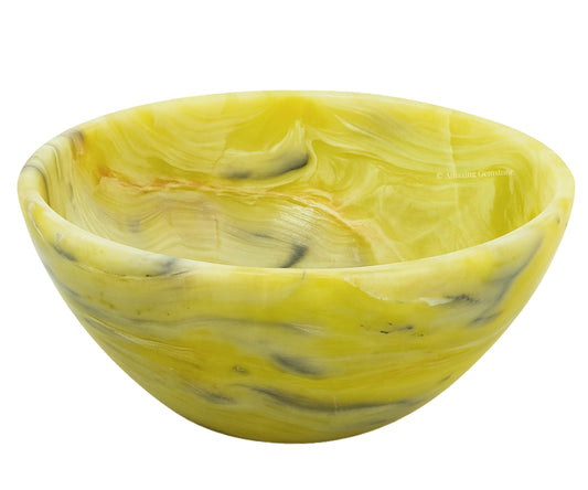 Serpentine Crystal Bowl - 3 Inch Decorative Bowls for Room and Home Decor - Gemstone Healing Crystals for Elegant Display, Positive Energy Balance and Gift